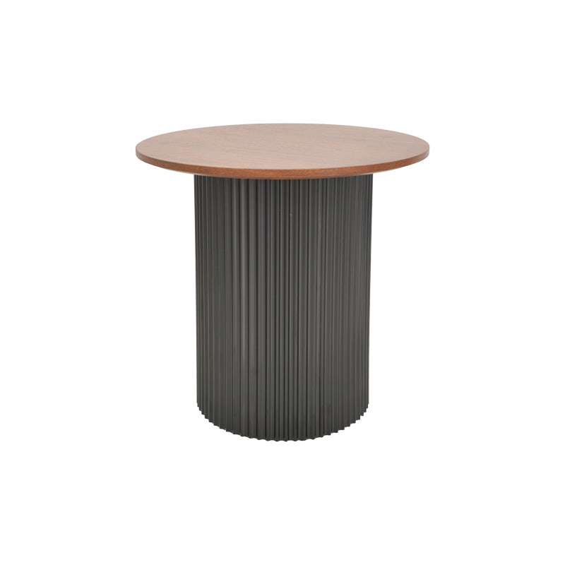 Dovel side table mdf in walnut -black metal D50x50cm