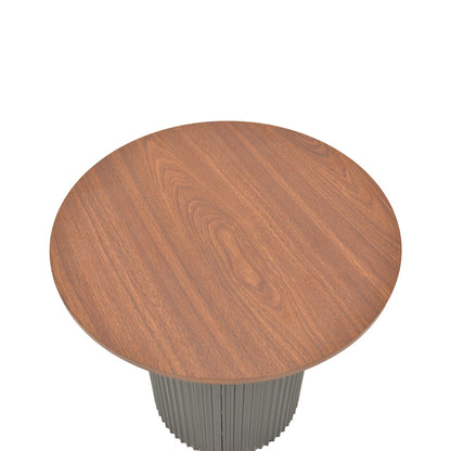 Dovel side table mdf in walnut -black metal D50x50cm