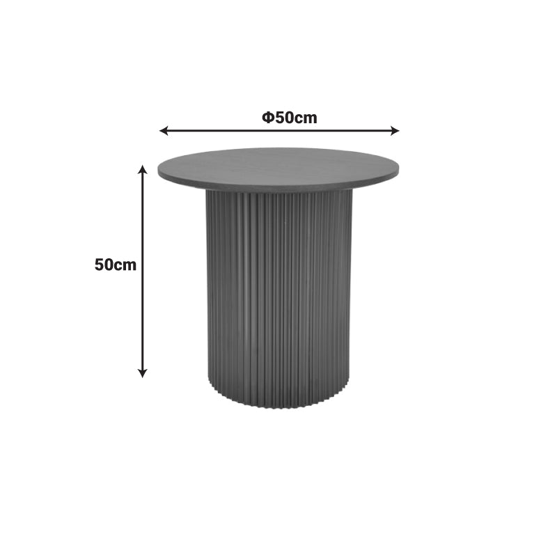 Dovel side table mdf in walnut -black metal D50x50cm