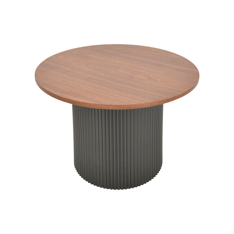 Dovel coffee table mdf in walnut-black metal D70x45cm