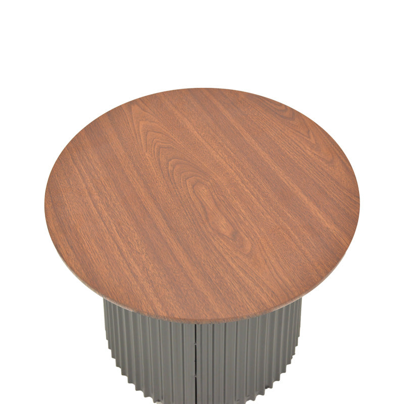 Dovel coffee table mdf in walnut-black metal D70x45cm