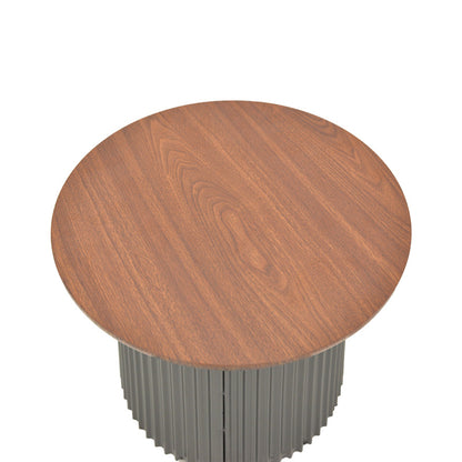 Dovel coffee table mdf in walnut-black metal D70x45cm