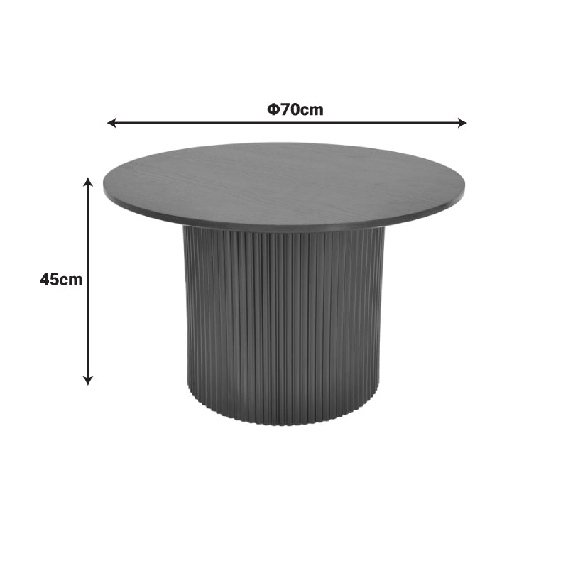Dovel coffee table mdf in walnut-black metal D70x45cm