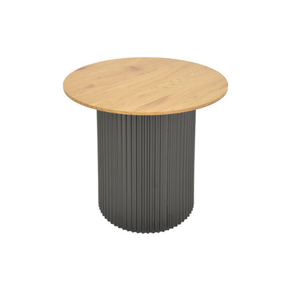 Dovel side table mdf in sonoma-black metal D50x50cm