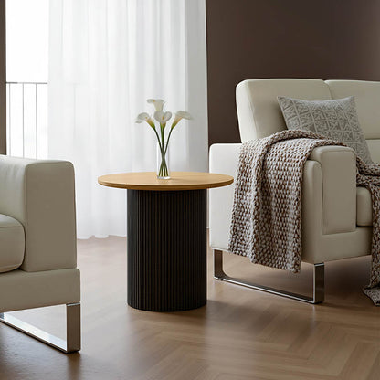 Dovel side table mdf in sonoma-black metal D50x50cm