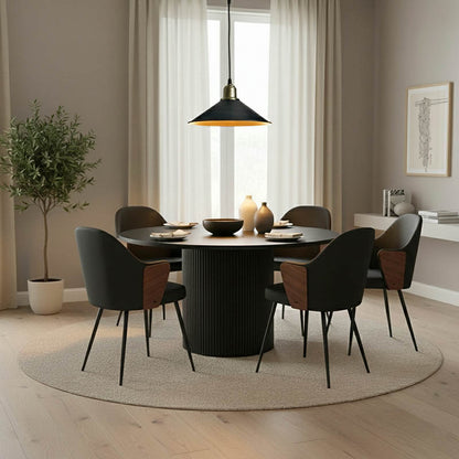 Karulo table mdf in black shade Φ120x76cm