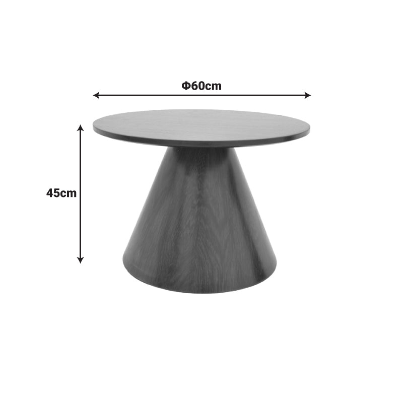 Donda coffee table mdf-metal in black shade D60x46cm