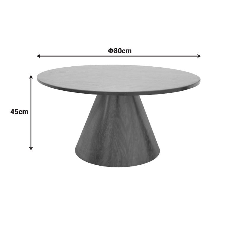 Donda coffee table mdf-metal in black shade D80x40cm