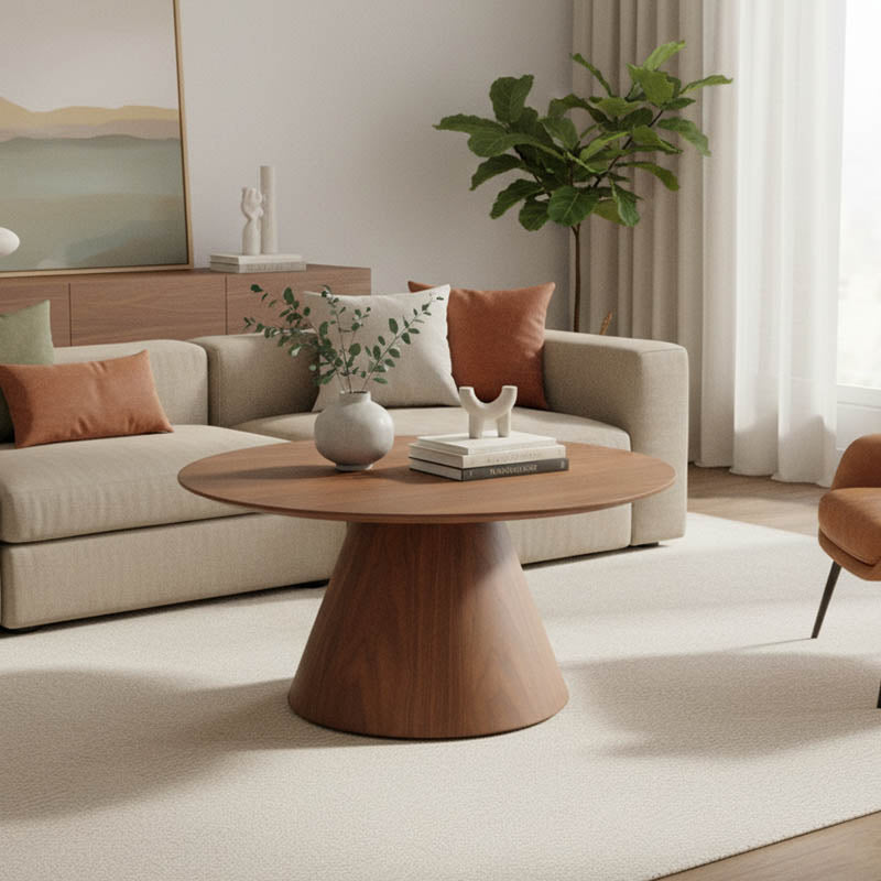 Donda coffee table mdf-metal in walnut shade D80x40cm