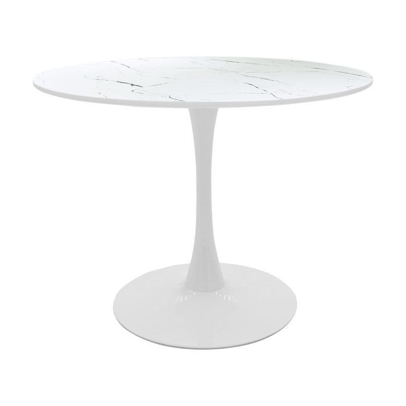 Balou table mdf in white with marble look D100x73cm