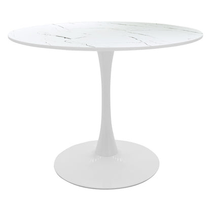Balou table mdf in white with marble look D120x73cm