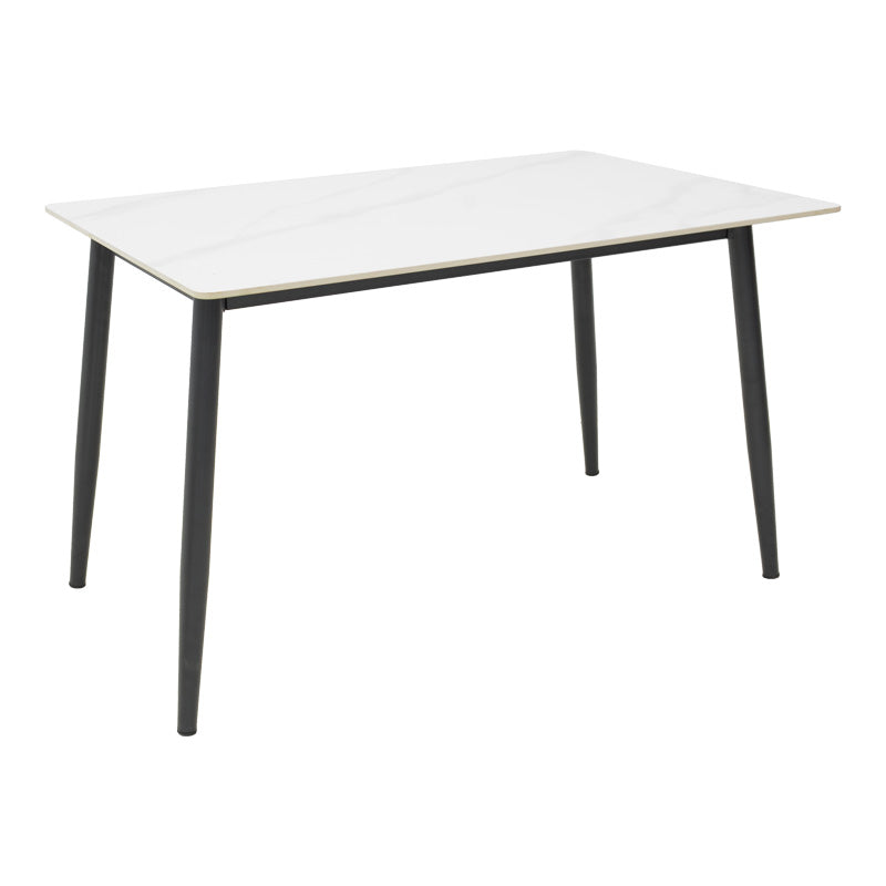 Gustas table white marble sintered stone-black metal 120x80x76cm