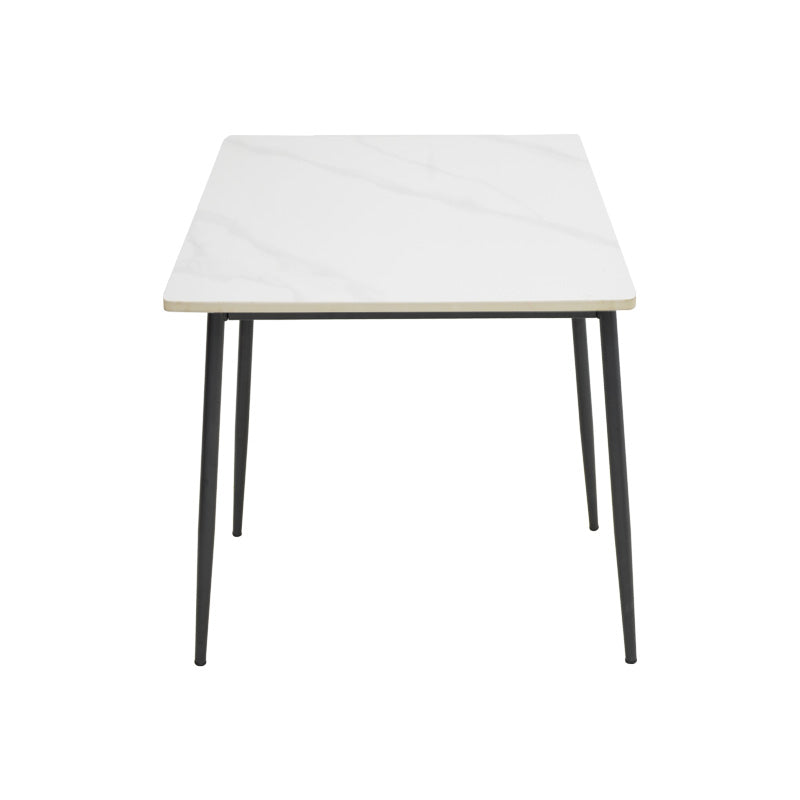 Gustas table white marble sintered stone-black metal 120x80x76cm
