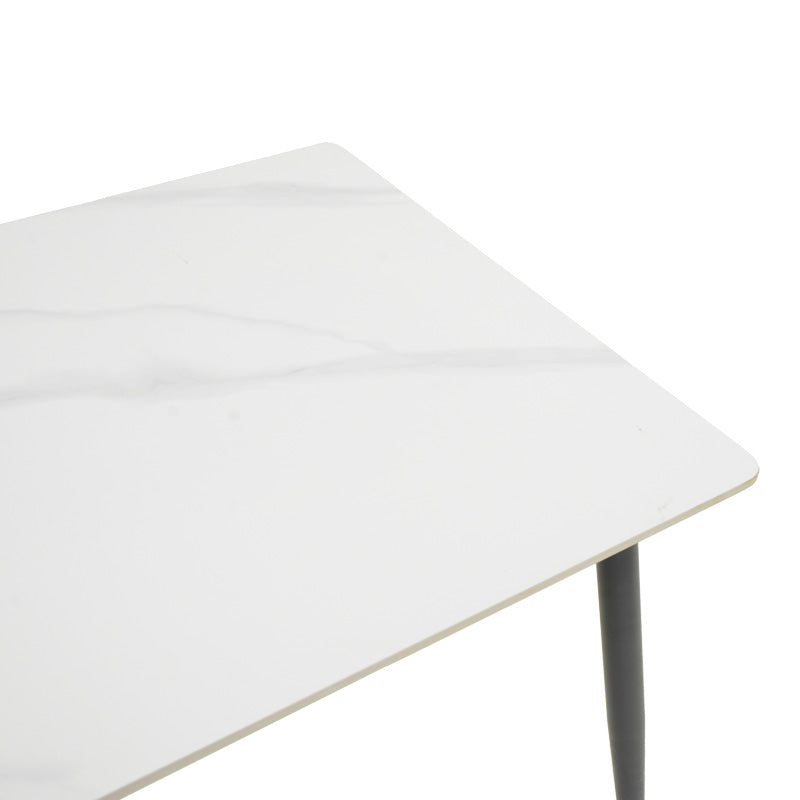 Gustas table white marble sintered stone-black metal 120x80x76cm