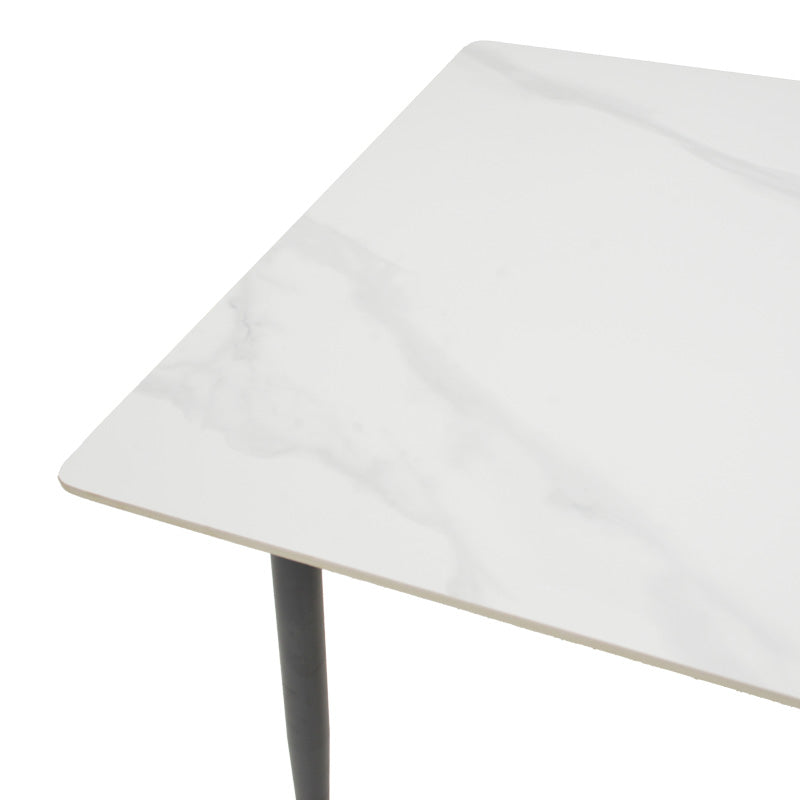 Gustas table white marble sintered stone-black metal 120x80x76cm