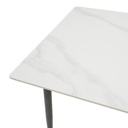 Gustas table white marble sintered stone-black metal 120x80x76cm
