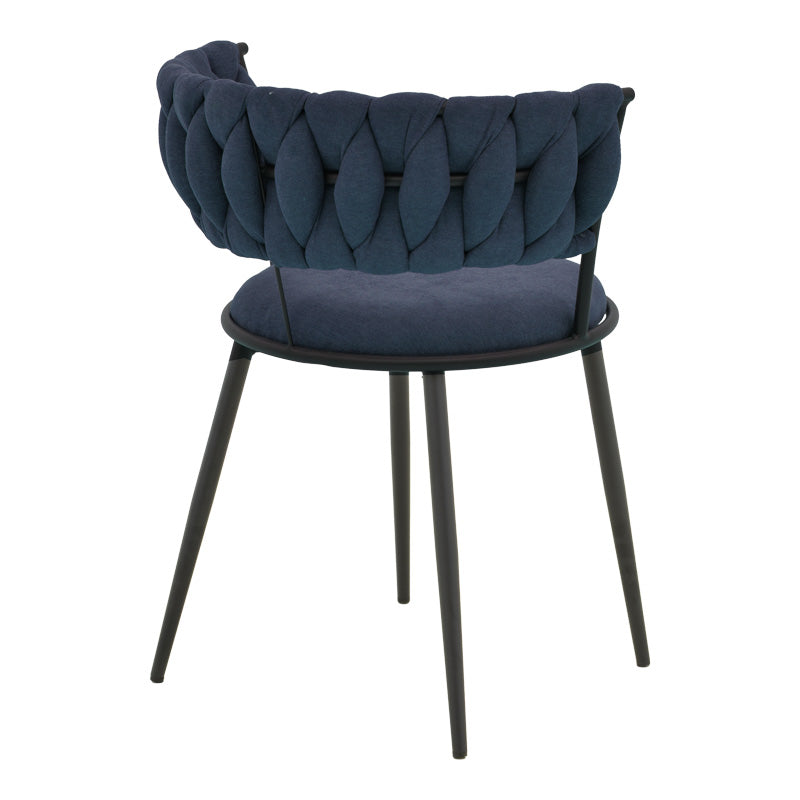 Alkia I armchair fabric in dark blue shade - black metal leg 57x58.5x72cm