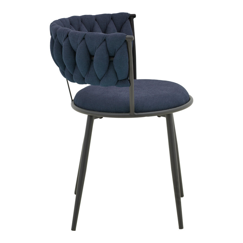 Alkia I armchair fabric in dark blue shade - black metal leg 57x58.5x72cm