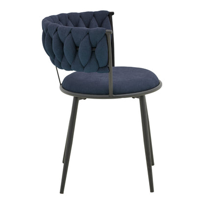 Alkia I armchair fabric in dark blue shade - black metal leg 57x58.5x72cm