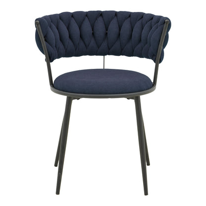 Alkia I armchair fabric in dark blue shade - black metal leg 57x58.5x72cm