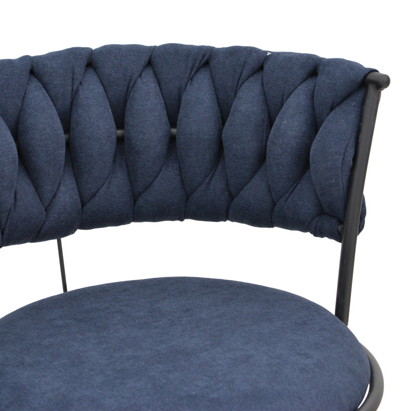 Alkia I armchair fabric in dark blue shade - black metal leg 57x58.5x72cm