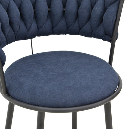 Alkia I armchair fabric in dark blue shade - black metal leg 57x58.5x72cm
