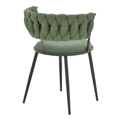 Alkia I armchair fabric in chaki shade - black metal leg 57x58.5x72cm