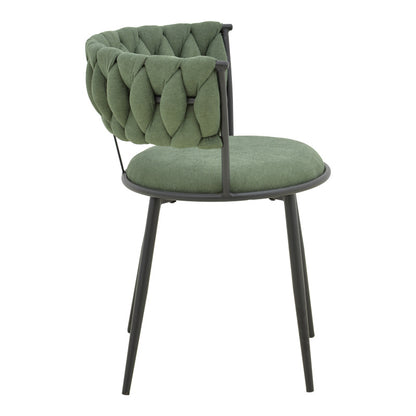 Alkia I armchair fabric in chaki shade - black metal leg 57x58.5x72cm