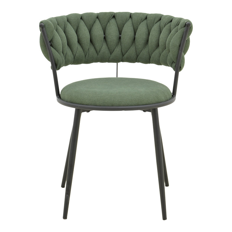 Alkia I armchair fabric in chaki shade - black metal leg 57x58.5x72cm