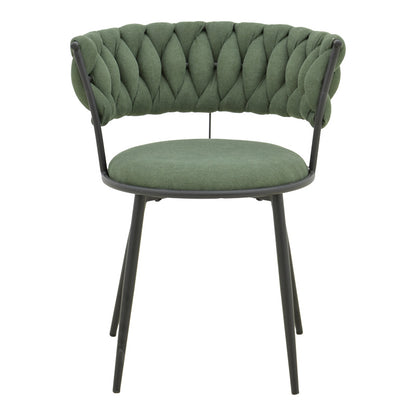 Alkia I armchair fabric in chaki shade - black metal leg 57x58.5x72cm