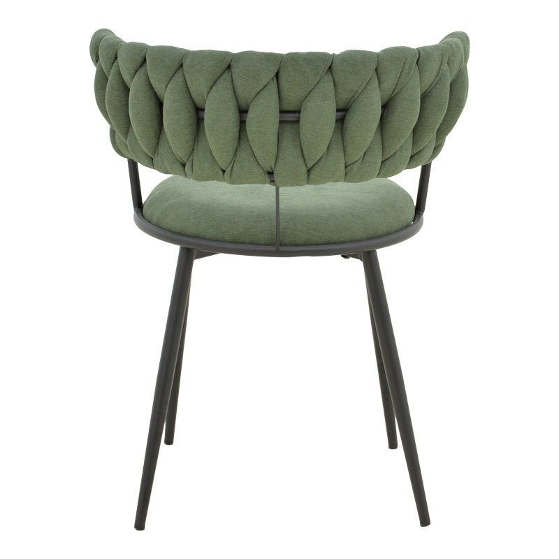 Alkia I armchair fabric in chaki shade - black metal leg 57x58.5x72cm
