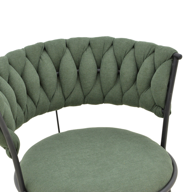 Alkia I armchair fabric in chaki shade - black metal leg 57x58.5x72cm