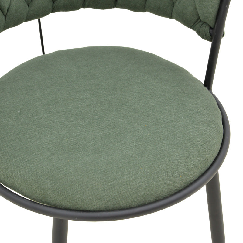 Alkia I armchair fabric in chaki shade - black metal leg 57x58.5x72cm