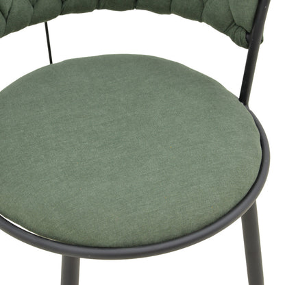 Alkia I armchair fabric in chaki shade - black metal leg 57x58.5x72cm