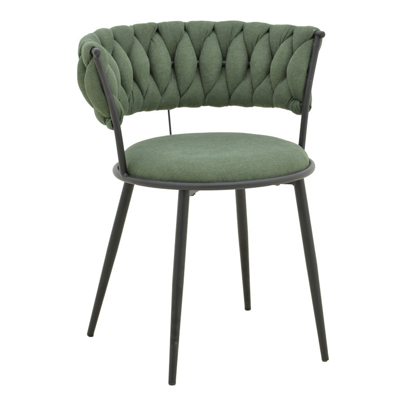 Alkia I armchair fabric in chaki shade - black metal leg 57x58.5x72cm