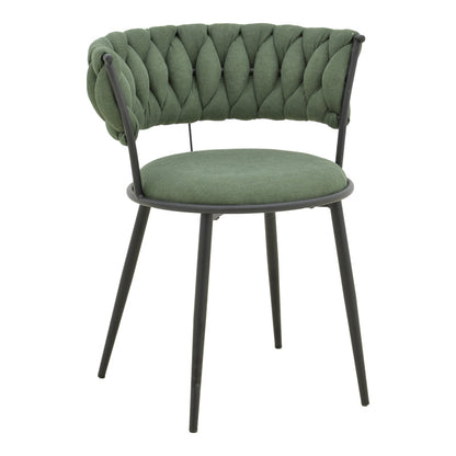 Alkia I armchair fabric in chaki shade - black metal leg 57x58.5x72cm