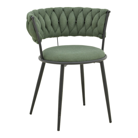 Alkia I armchair fabric in chaki shade - black metal leg 57x58.5x72cm