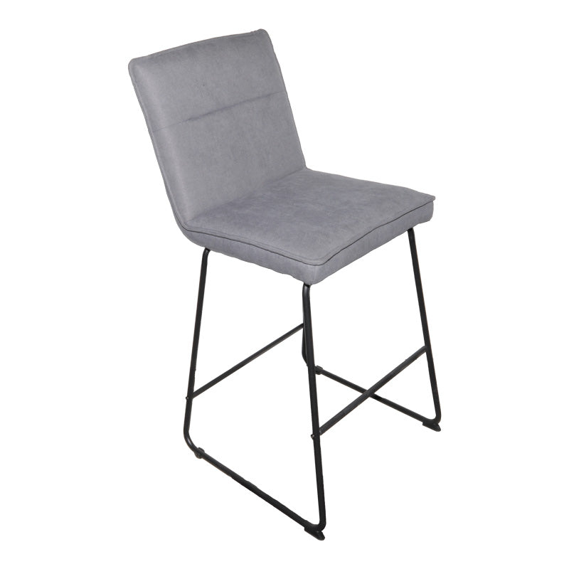Bar stool Essential grey fabric-black metal leg 53x64.5x107cm