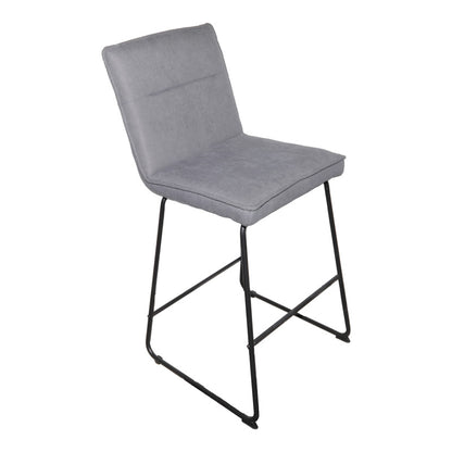 Bar stool Essential grey fabric-black metal leg 53x64.5x107cm