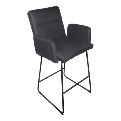 Bar stool Essential black fabric-black metal leg 57x64.5x107cm