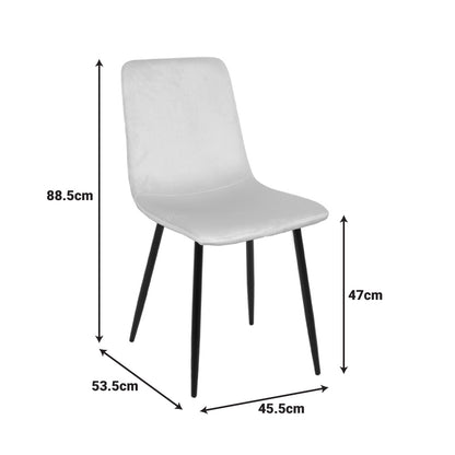 Grato chair in cypress green fabric-black metal leg 45.5x53.5x88.5cm