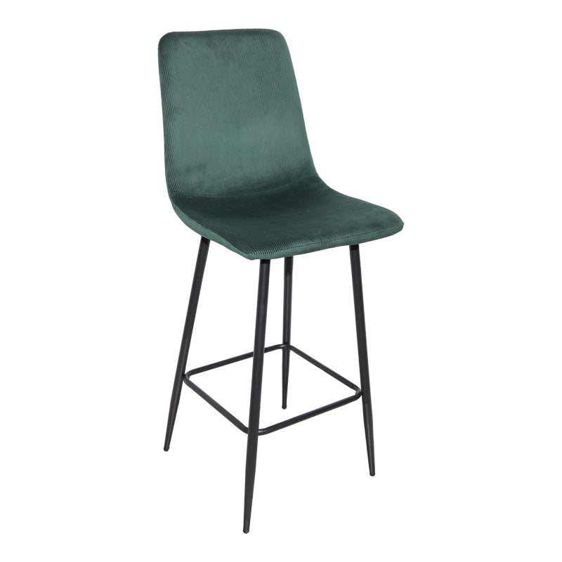 Grato bar-stool cypress green fabric-black metal leg 43.5x55x114cm