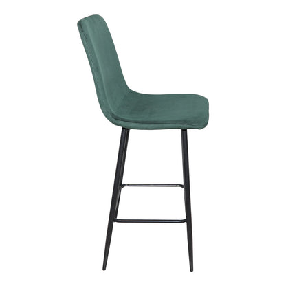 Grato bar-stool cypress green fabric-black metal leg 43.5x55x114cm