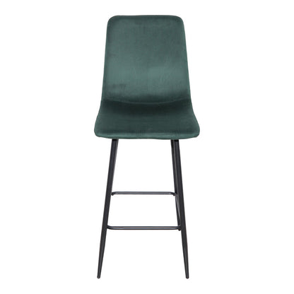 Grato bar-stool cypress green fabric-black metal leg 43.5x55x114cm