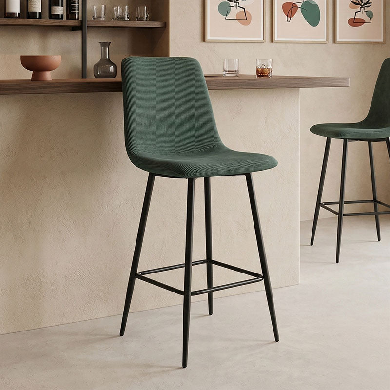 Grato bar-stool cypress green fabric-black metal leg 43.5x55x114cm