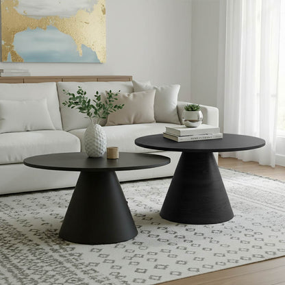 Donda mdf metal coffee table set of 2 black