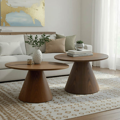 Donda mdf metal coffee table set of 2 walnut