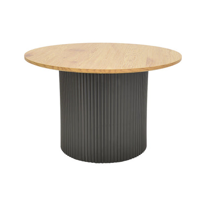 Dovel mdf coffee table set of 2 sonoma-black metal