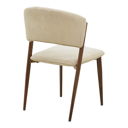Dolez chair beige fabric-walnut metal leg 49x58.5x82cm