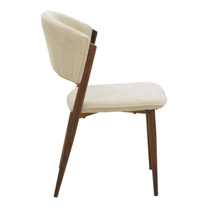 Dolez chair beige fabric-walnut metal leg 49x58.5x82cm